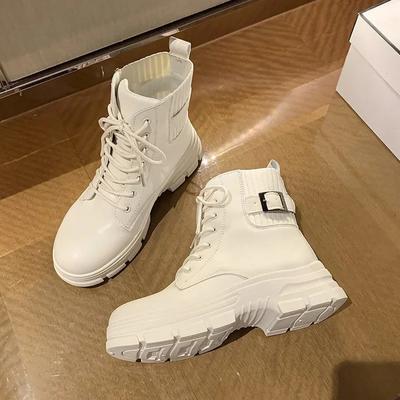 Модные женские британские тенденции 2024 года, осень/зима, новые вязаные короткие сапоги, женские, красивые, с пряжкой на ремне, мотоциклетные сапоги для женщин