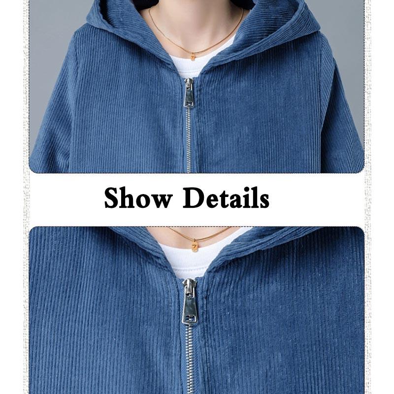 Короткое пальто Женское вельветовое жакет свободного покроя Однотонный Весна и Осень Большой размер Повседневный Универсальный