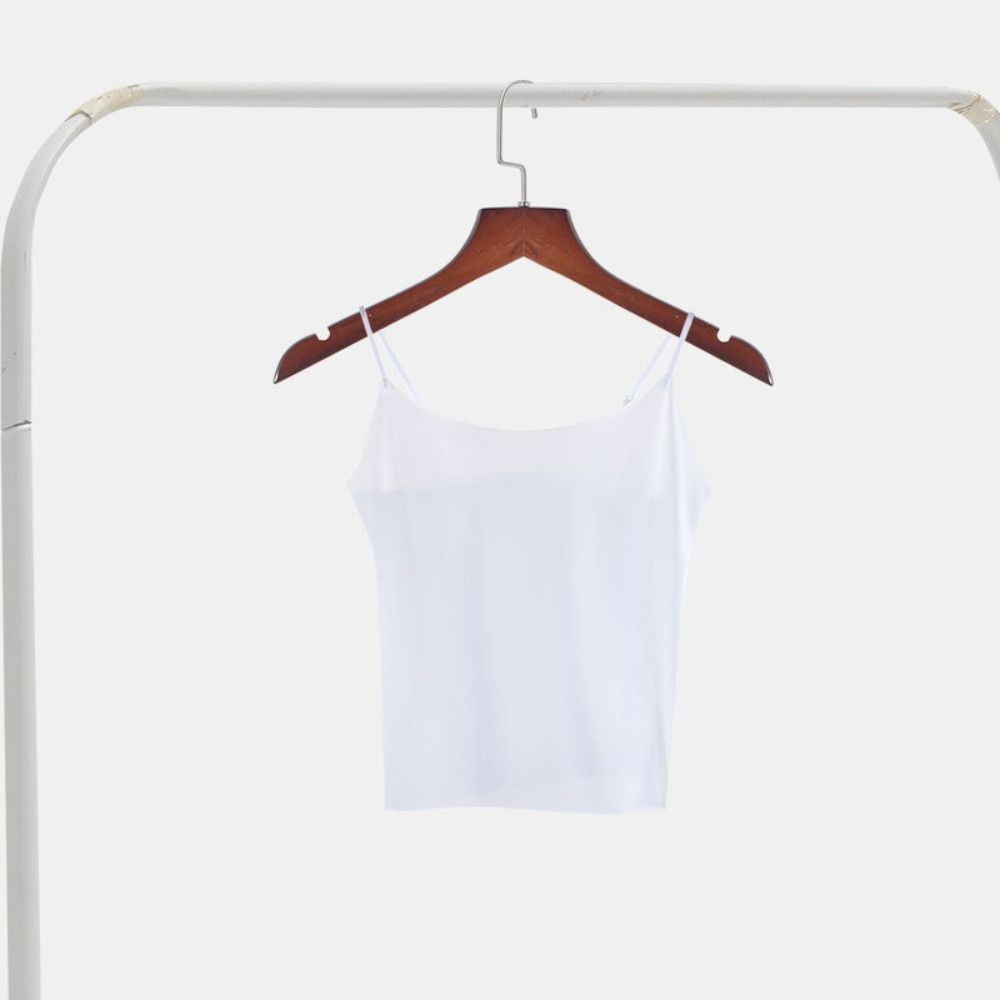 Bralette Crop Tops Ice Silk Traceless Sling Thin Sleeveless Camisole Strap Skinny Vest Tops Female