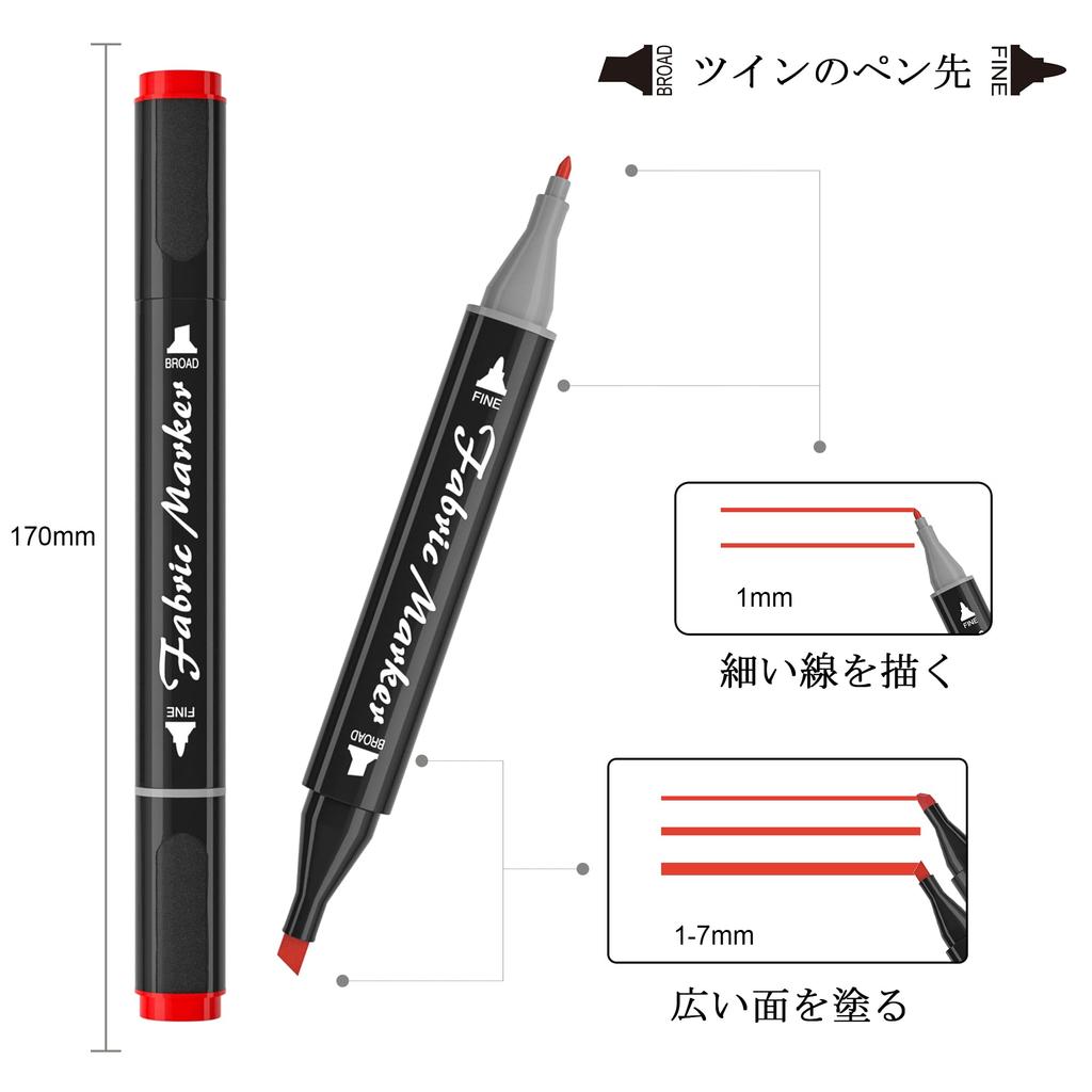 Shuttle Art Тканевый маркер Двусторонний 40 цветов Набор Маркер для письма по ткани Тканевый маркер В комплекте трафарет и чехол для переноски Водостойкий Прочный