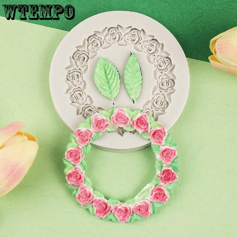 WTEMPO 1 шт., однотонные простые домашние инструменты для выпечки, креативные розы, бордюры, листья, силиконовая форма, сделай сам, помадка для торта, шоколад, мягкая форма для клея, форма для творчества
