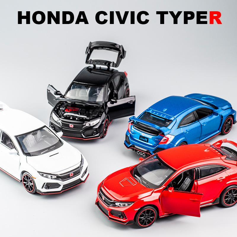 1/32 HONDA CIVIC TYPE-R Литые и Игрушечные Транспортные Средства Металлическая Модель Автомобиля Звук Свет Коллекция Автомобильные Игрушки для Детей Рождественский Подарок