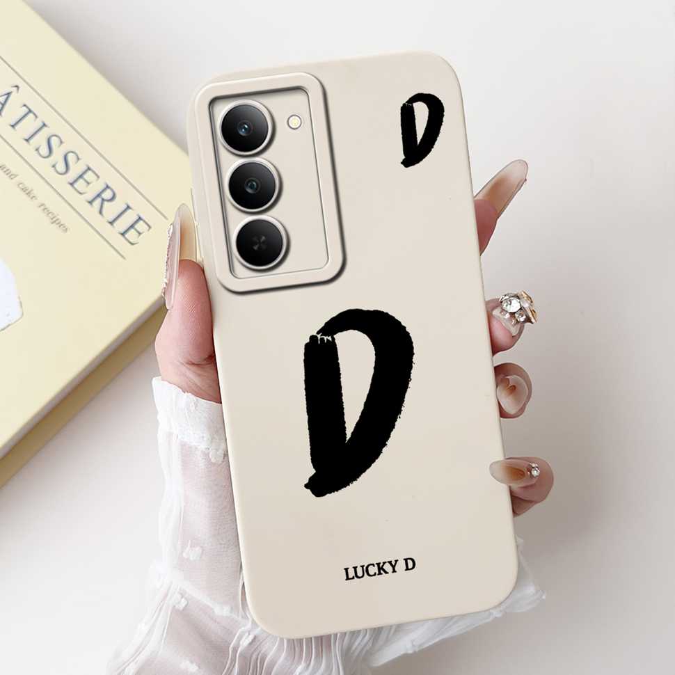 Чехол для Oppo Realme 14x 5G RMX3940 Популярный узор с буквами от A до Z Мягкая силиконовая крышка Для Realme V60 Pro 5G Ударопрочный корпус телефона
