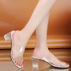 Fashion Women Clear High Heels Slippers 2024 Summer Sexy Transparent Crystal Wedding Women Party Ladies Sandals Open Toe Wedges Slides