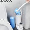 Wall Disposable Cleaning Toilet Brush Set Long Handle Home Cleaning Tool with Replacement Brush Head Toilet Bathroom Set