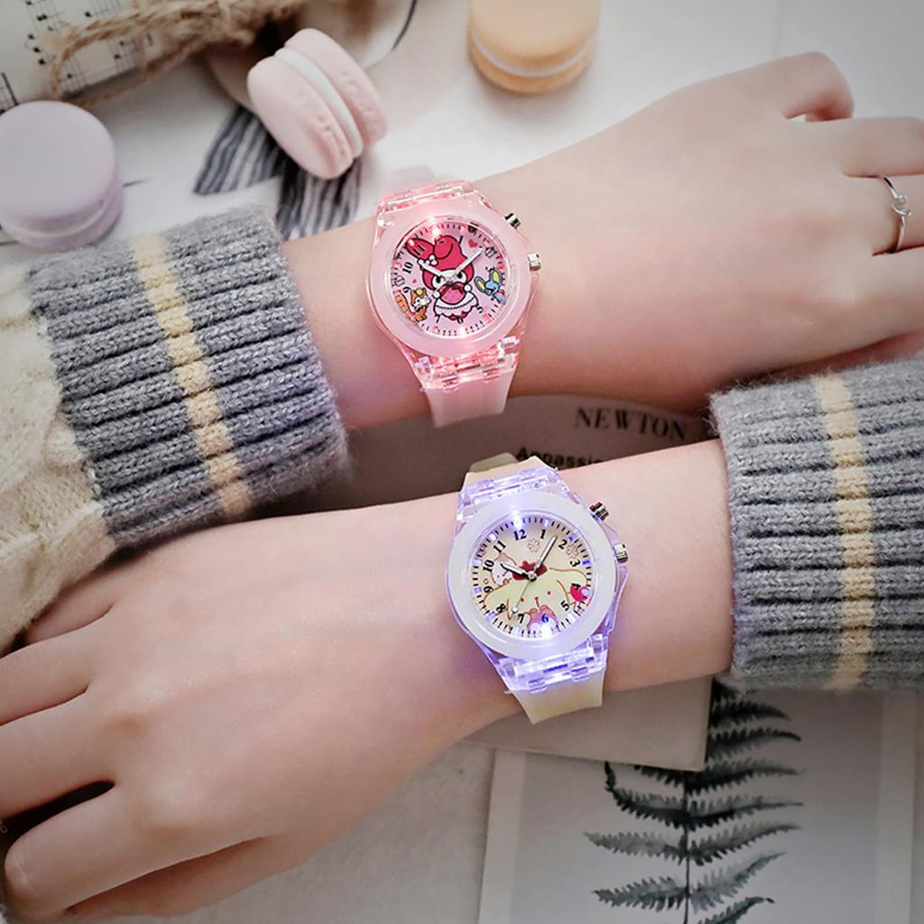 PUTCENDI Kids Watch Lightweight Quartz Watch Unisex Pink Simple Glow Stylish Cute Wristwatch School Entrance Birthday Gift