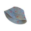 Heart Loving Retro Pattern Fisherman Hat Unisex Denim For Outdoor Activities
