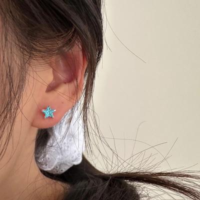 Женские серебряные пятиконечные серьги-звезды из кубического циркония, минималистичные
