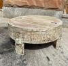 Wooden Indian Carving Coffee Table, Tea Table | Side End Table Home Decor Furniture-Round, Accent Table, Indian Traditional Furniture
