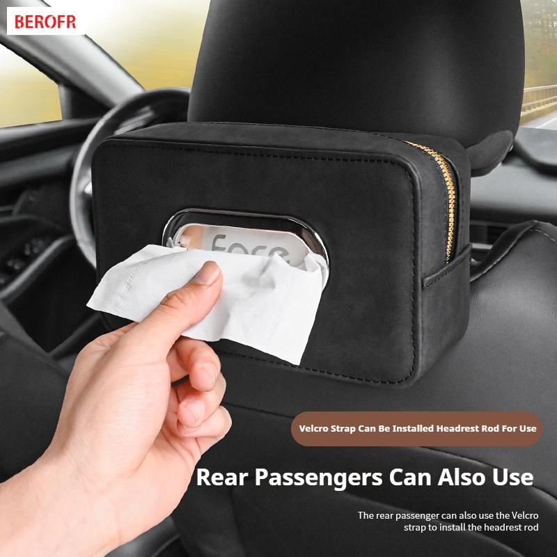 Car Tissue Box Holder Suede Cover for Tesla Model 3 Y S X Cybertruck Seat Armrest Mount Multiple tallation Methods