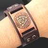 Винтажный скандинавский тотемный браслет викингов с треугольниками, очаровательный мужской кожаный браслет, новая мода, хип-хоп, панк, ювелирные изделия, аксессуары для вечеринки