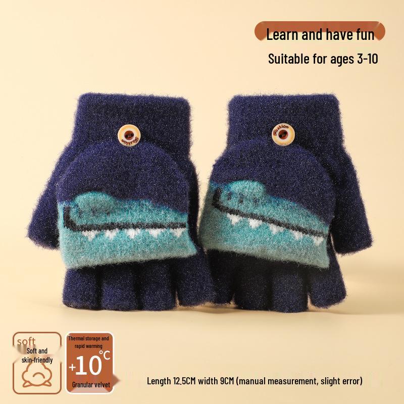 ¥5 Off for Newcomers! Velvet-Lined Children's Autumn & Winter Gloves - Warm and Thick for Boys and Girls.