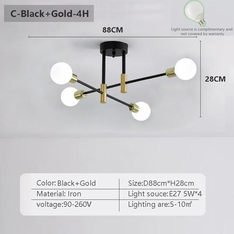 Nordic LED Ceiling Light Indoor Chandelier Bedroom Modern  Decoration Applicative Living Room Dining Room Stage Coffee Shop Bar