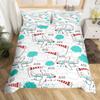 Airplane Duvet Cover Cartoon Aircraft American Plane Bedding Set Cloud Air Blue Sky Comforter Cover,Red Blue Cute Quilt Cover