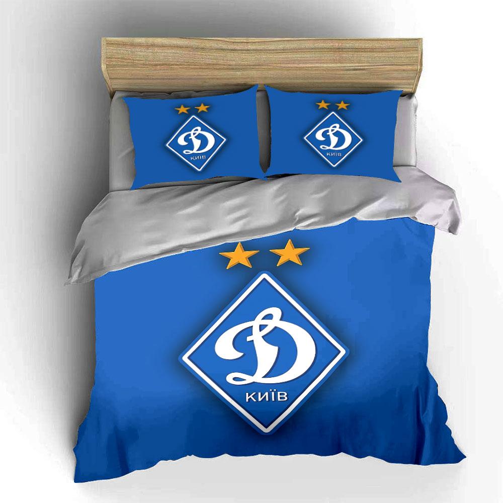 Blue Bedding Set with "D Kyiv" Logo Bedding Duvet Cover Set Duvet Cover Pillowcases (1 * Duvet Cover 2 * Pillowcases, without duvet insert)