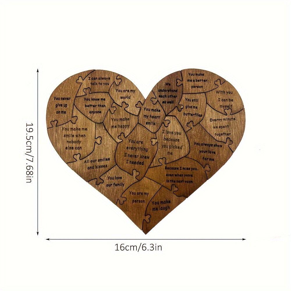 20 Reasons Wooden Love Puzzle Why I Love You Valentine's Day Memorial Gift  Mother's Day Gift