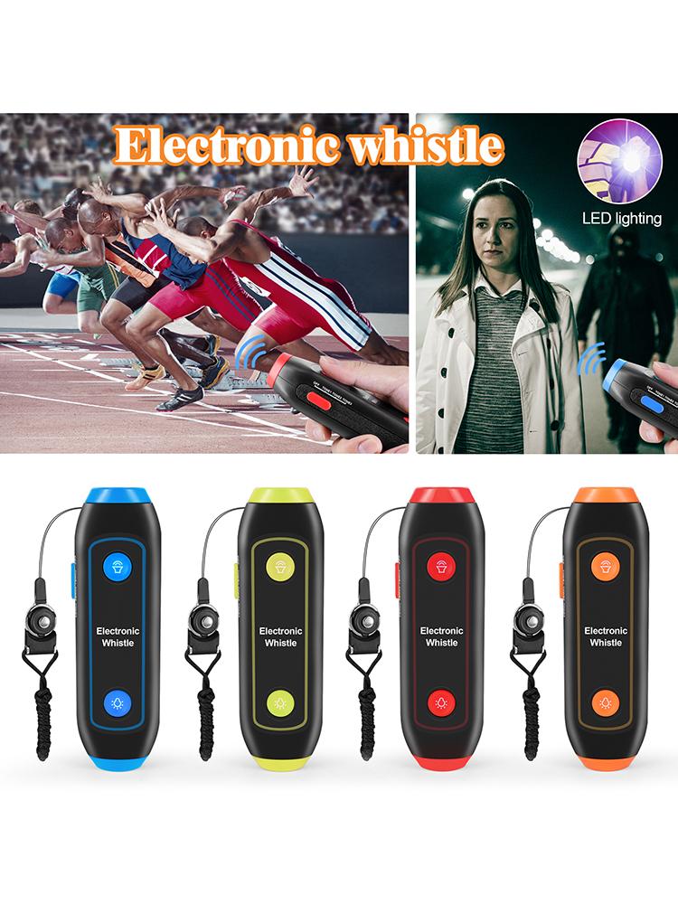 Sports Whistle with Lanyard Survival Whistle High Volume SOS Light Flashlight Outdoor Camping Hiking Tool for Coaches Referees