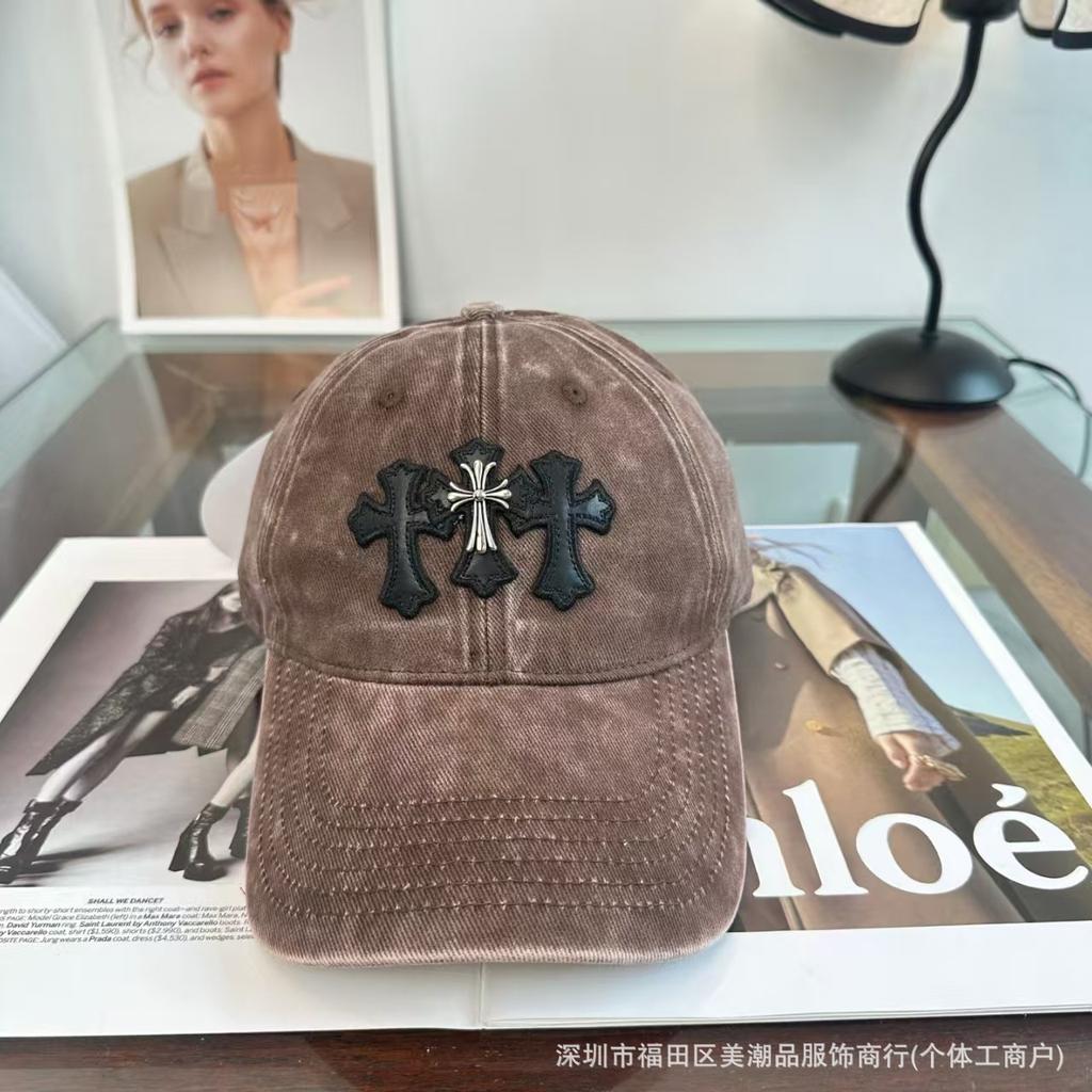 New retro cross washed baseball cap spring and summer fashion versatile face small shade cap men and women