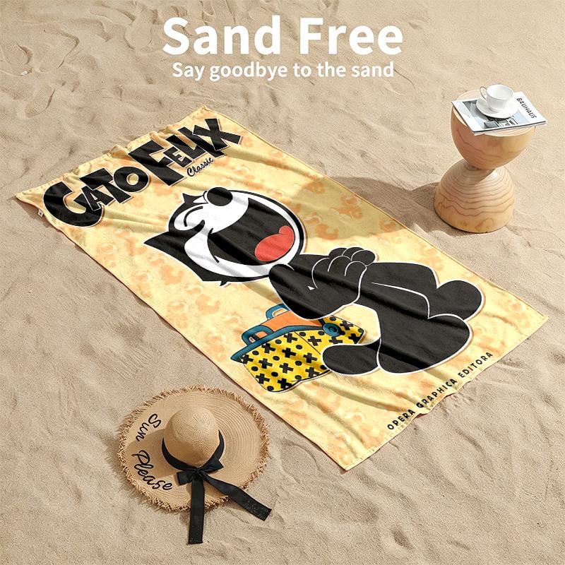 Felix the Cat Beach towels also serve as bath towels summer essential a musthave for the outdoors the beach and the pool