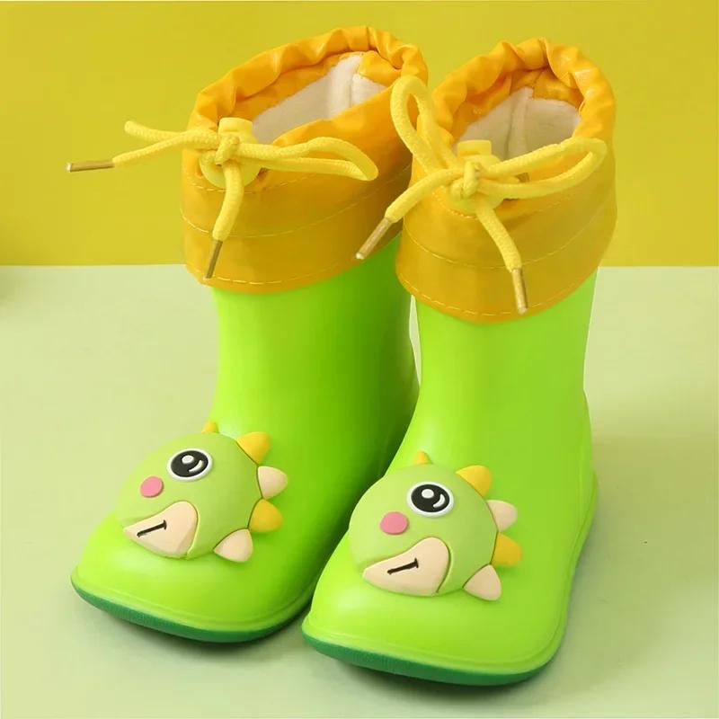 Новые резиновые сапоги для девочек, классическая водонепроницаемая детская обувь, детские резиновые сапоги из ПВХ, детские водонепроницаемые сапоги для мальчиков, детские
