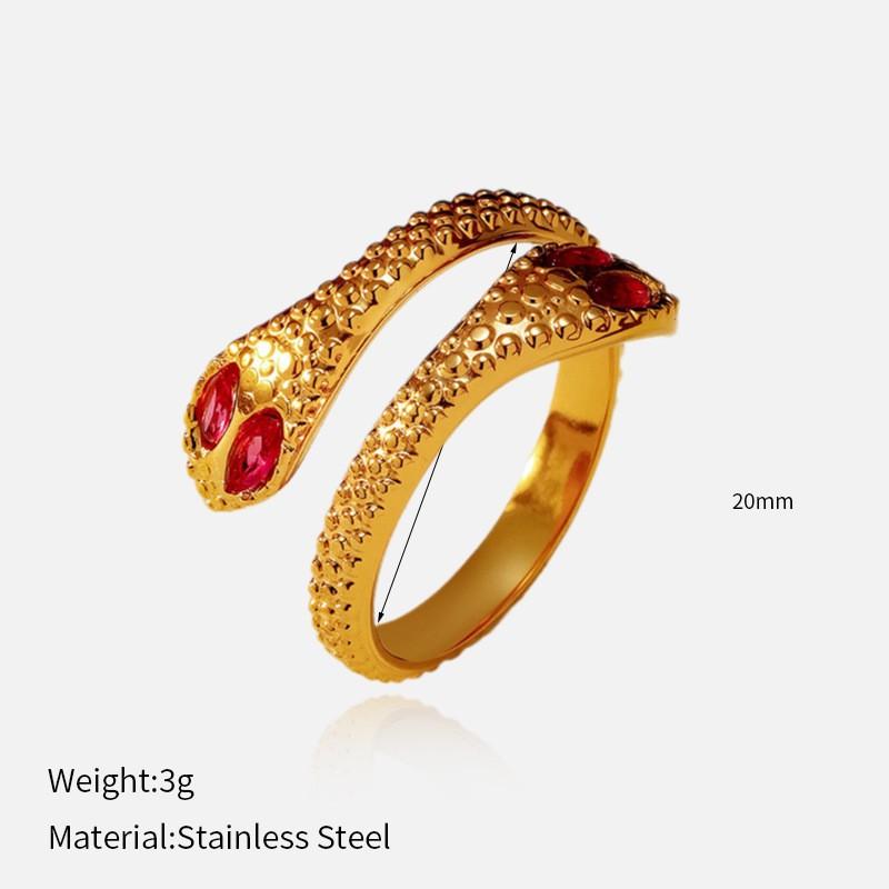 European and American fashion influencer bestseller: glossy open titanium steel ring, stainless steel plated with 18K gold, niche ring for women