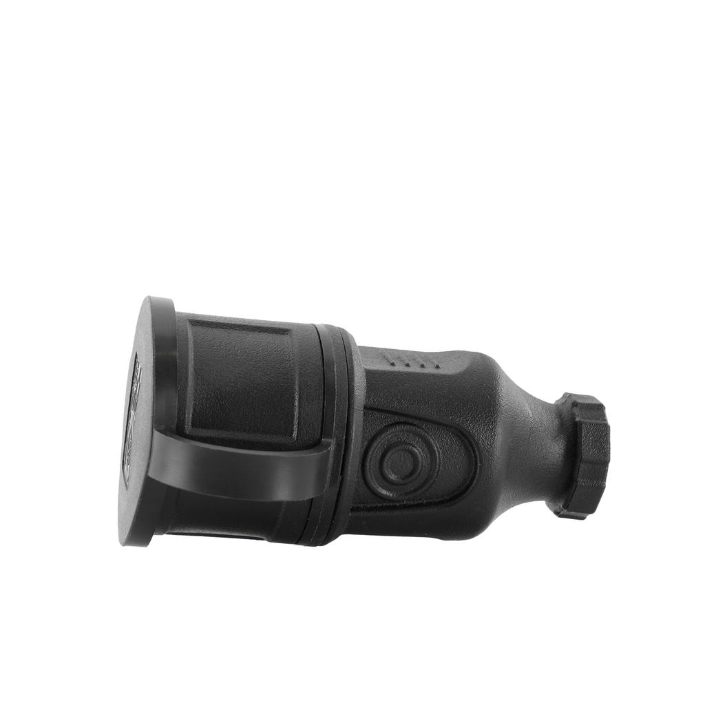 Hermetic Schuko Socket Ip44 2P+Z Surface Mounted With Grounding Black