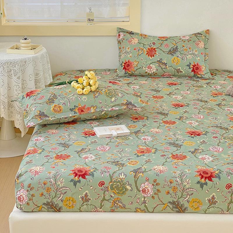Elastic Missdeer Bed Sheets Sets Double Bed Flower Pring Fitted Sheet Without Pillowcases Single Queen King Size Bed Cover