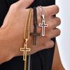 Повседневные полые necklaces с крестом для мужчин и мальчиков, водонепроницаемый кулон-крест из нержавеющей стали, религиозные украшения для веры и молитвы, подарок