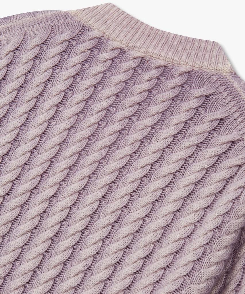 Man On The Boon [Barena] Cable V-Neck Knit Cardigan_Light Purple 4714360103