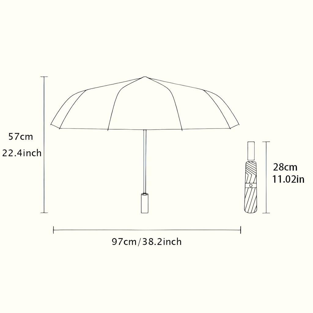 1pc Automatic Folding Umbrella | Deer and Nature Landscape Pattern, Portable and Foldable Design for Travel, Outdoor Use, Idea