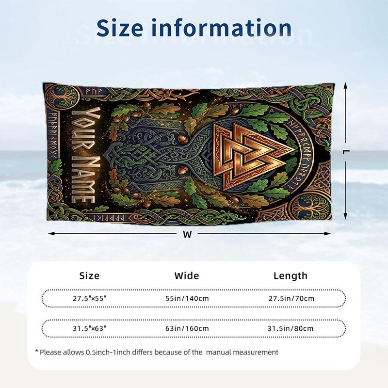 Decorative Artwork Theme Beach Towel Personalized Custom Name & Text Soft Quick Dry Beach Towel for Swimming Travel