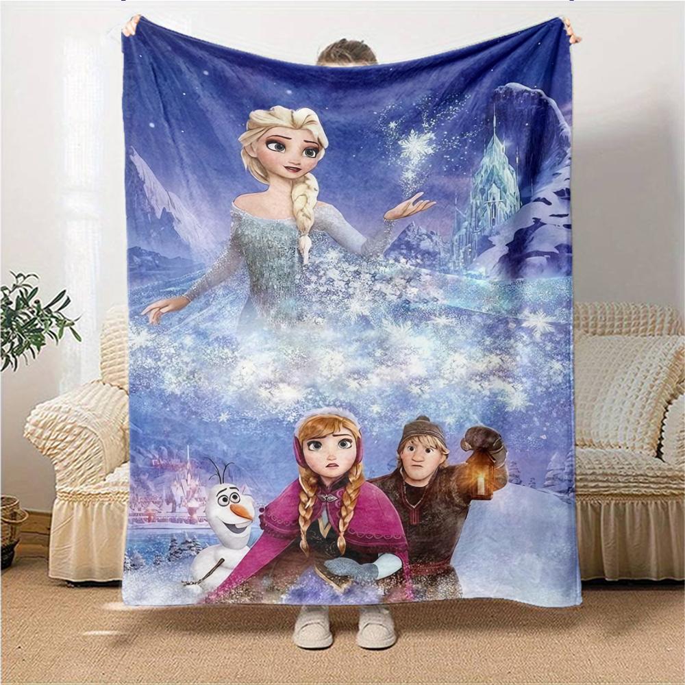 1Pc Magic Frozen Kingdom Blanket For Couch Bed Plush Cozy Fuzzy Blanket Super Soft Warm Blankets For Fall And Winter 091868