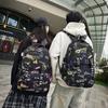 Middle School Student Schoolbag Women's Graffiti Print Backpack Men Large Capacity Travel Backpack