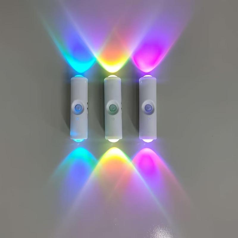 Магнитный настенный светильник с RGB-подсветкой, меняющей цвет, с PIR-датчиком движения, направленный вверх-вниз, беспроводной, атмосферный ночник