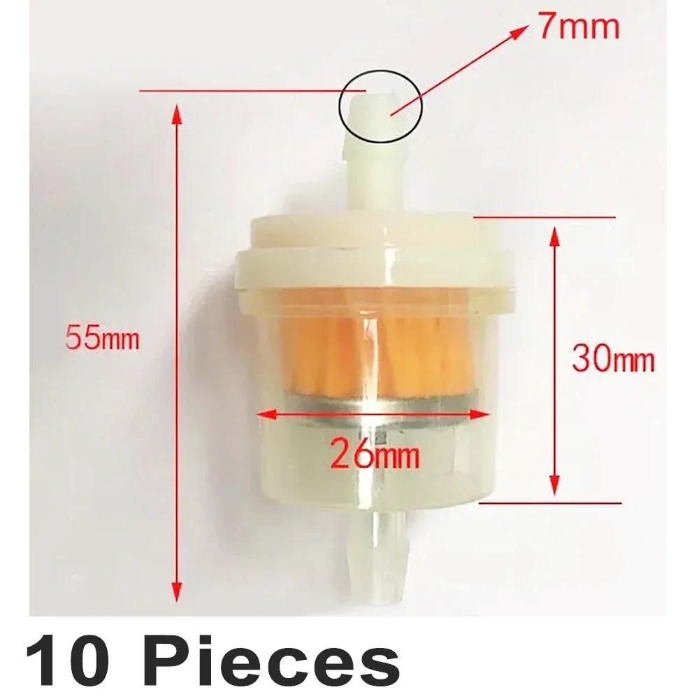 10pc Motorcycle Oil Filter 6mm 7mm Professional Gas Fuel Filter Gasoline Oil Filters for Motorcycle Scooter Motobike Accessories