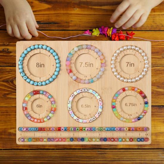 Деревянная доска из бисера с 6 канавками, точная шкала, сверхмощный прямоугольный бамбуковый браслет для изготовления ювелирных изделий, инструмент для рукоделия, подарок для энтузиастов