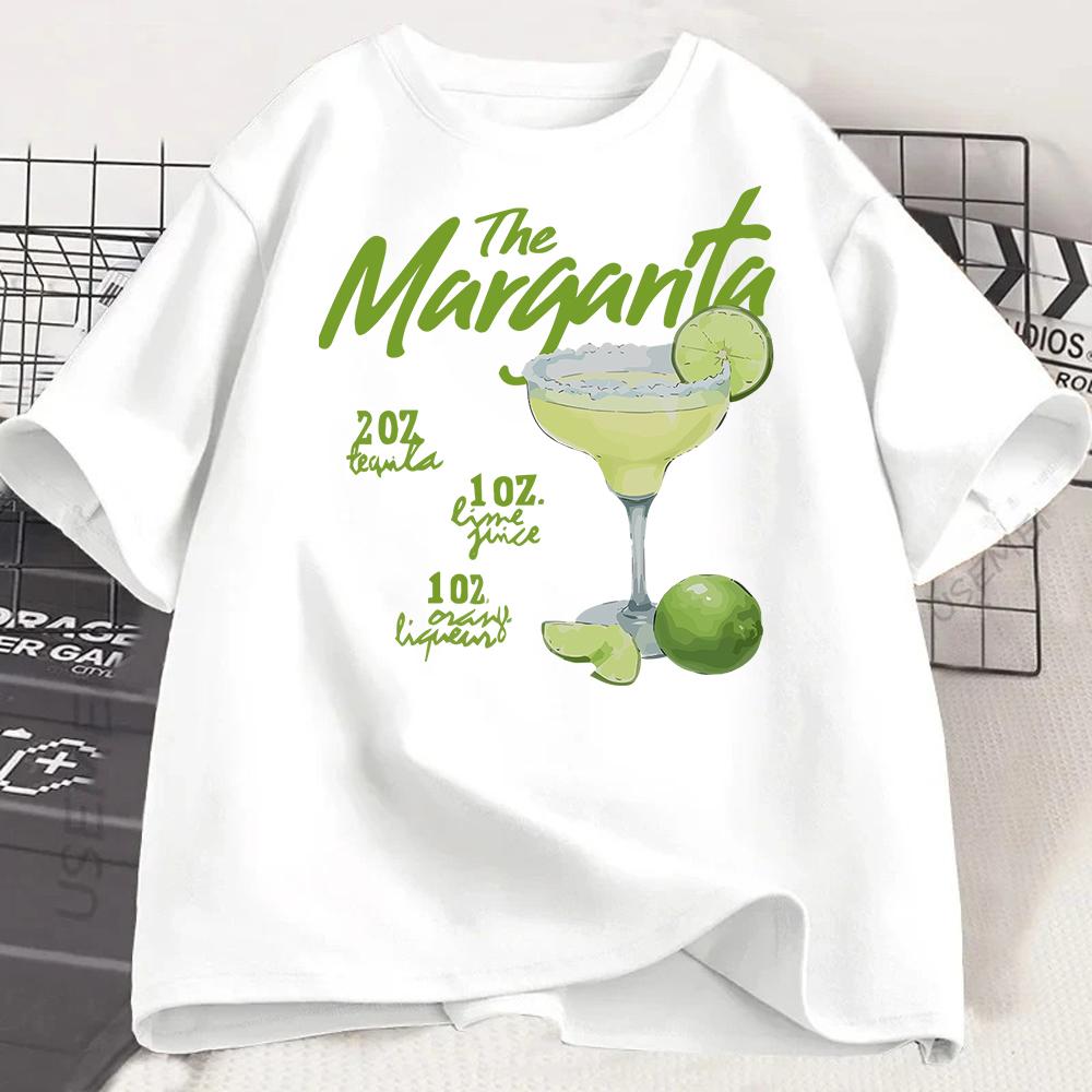 Gothic Summer Aperol Spritz Print Drink Cocktail Pattern Round Collar Loose Casual Tops Short Sleeve Tshirt Women Clothes