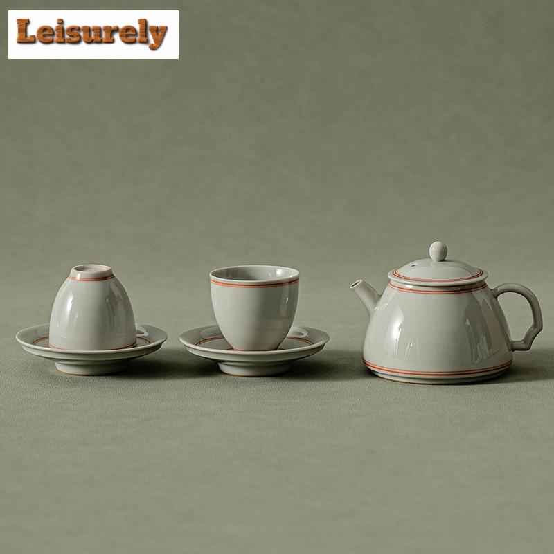 Чайный сервиз Beixi Tang Handmade Songyue Pot, полный комплект, старинный набор для чайной церемонии, набор для заваривания чая и чашек, наборы для чашек и блюдец, украшения