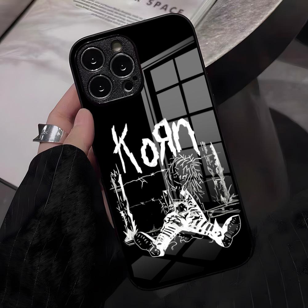 Чехол для телефона K-Korn Hot Metal Rock Band для IPhone 17 Pro Max 16 15 14 Pro Max 13 11 X Xs Xr 8 7Plus Стеклянная крышка