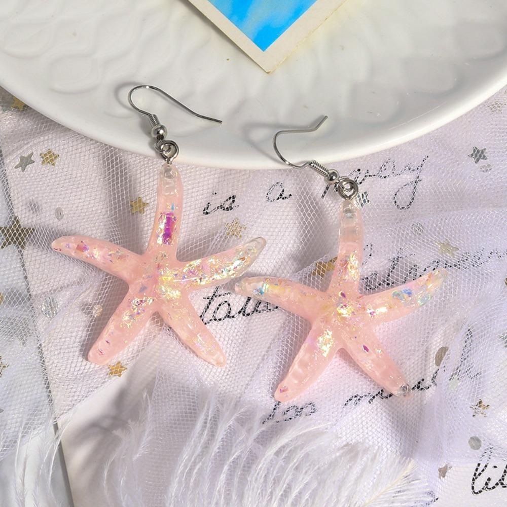 Bohemian Starfish Earrings Pendant Exaggerated Earrings Jewelry Gifts Starfish Ear Stud  Women