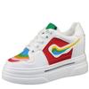 Fashion 10CM Thick-soled Inner Heightened Women's Shoes 2024 Spring Hot Style Fashion Color Matching Rainbow White Shoes Casual Sneakers