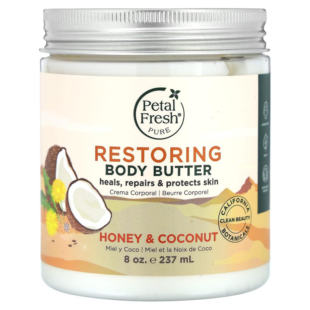 Petal Fresh Pure, Restoring Body Butter, Honey and Coconut, 8 Oz (237 Ml)