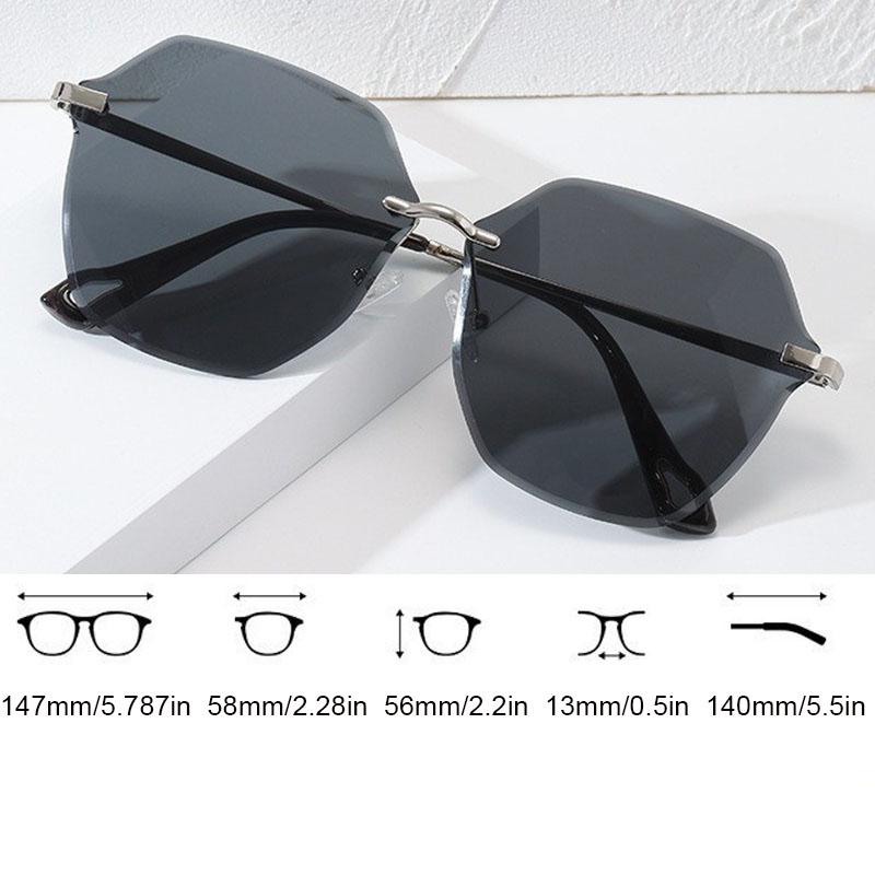 Неполяризованные Солнцезащитные очки оверсайз без оправы с обрезным краем Женские Модные Солнцезащитные очки для вождения