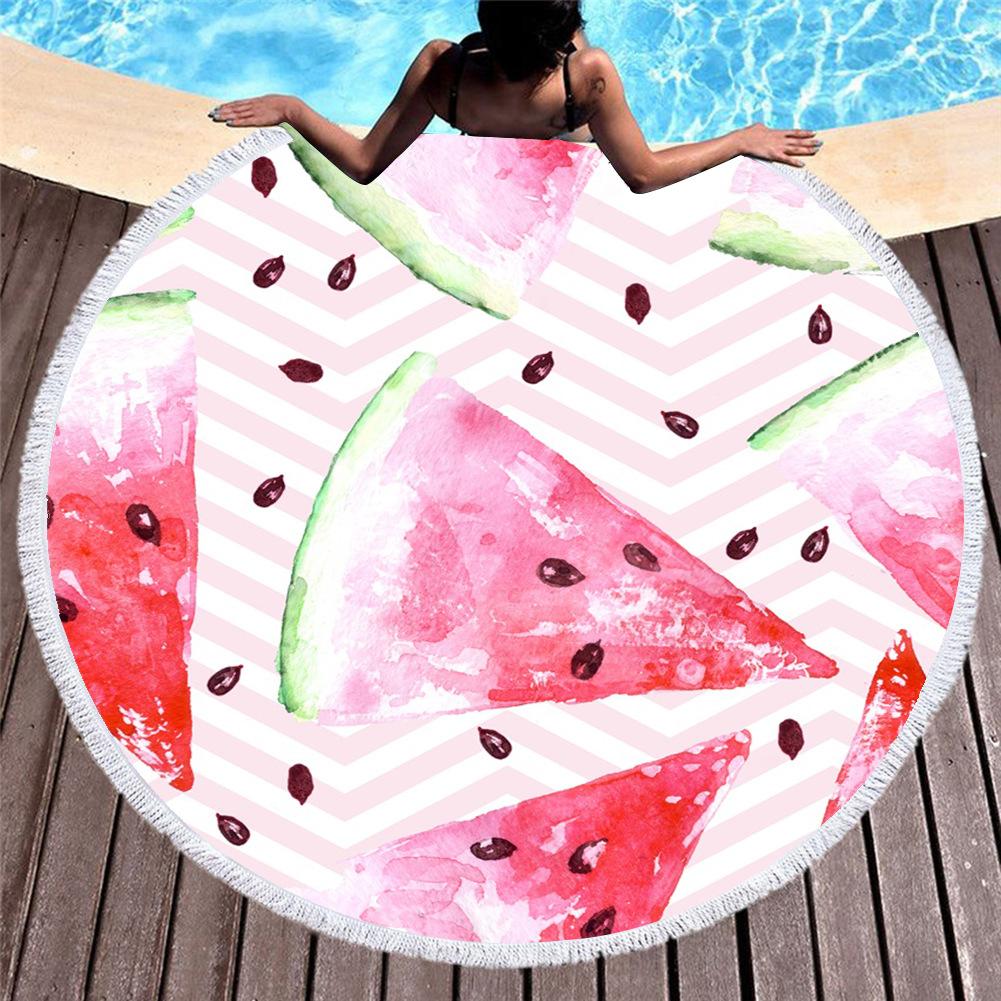 Круглое пляжное полотенце WHQ 600G 150CM с геометрическим принтом пончиков ПОЛОТЕНЦА ДЛЯ ДУША ИЗ МИКРОФИБРЫ Круглые банные полотенца Bohemia Шаль Коврик Толстый