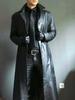 Trench Coat Business Stylish Black New Men's Handmade Halloween Lambskin Leather