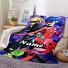Custom Name Miraculous Tales of Ladybug Cat Noir Theme Printed Blanket - Perfect for Couch, Bed, Travel & Outdoor Use | Machine Washable, Cozy & Durab