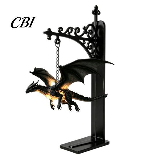 Magical Bookshelf Decoration Flying Dragon Lamp, Warm Hanging Night Light, Fantasy Lamp Reading Nook Decor, Unique Gift for Lovers Book Readers Resin