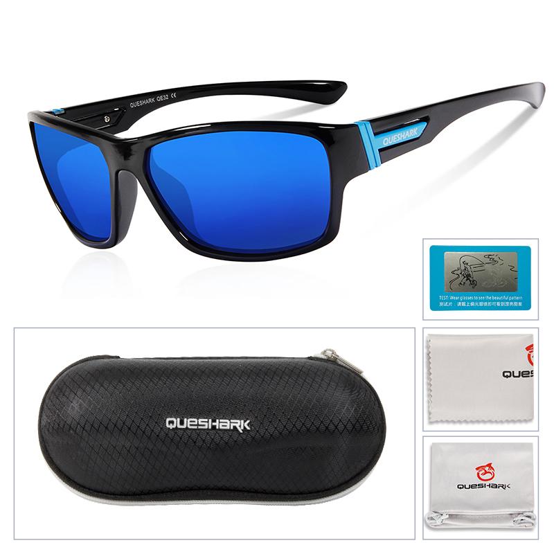 Queshark Square Polarized Cycling Glasses UV400 Sport Eyewear Camping Hiking Fishing Sunglasses