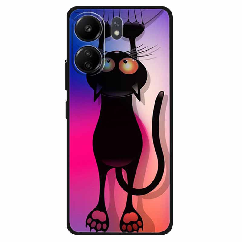 Funda For Xiaomi Poco C65 Case Soft Lion Wolf Black Shockproof Back Cover for Poco C65 C 65 Soft Case Poco C65 Cool Soft Bumper