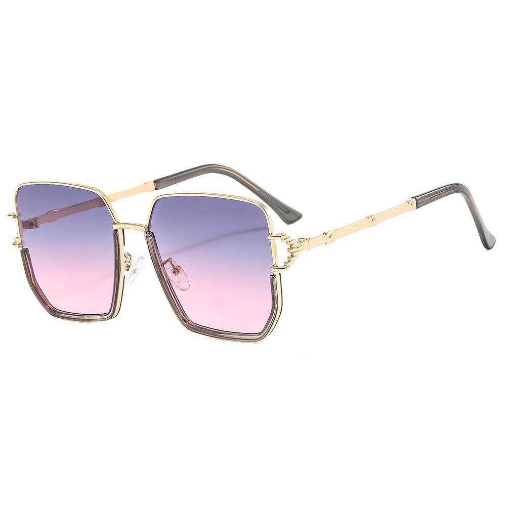 New Fashionable Retro Large Frame Sunglasses for Women's Personalized Street Photography Sun Glasse UV400 Trendings